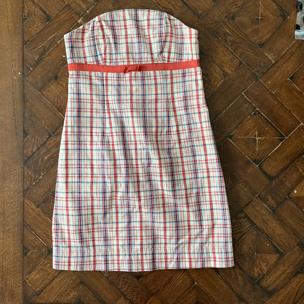 Lilly Pulitzer Plaid Strapless Dress - Picture 1 of 7